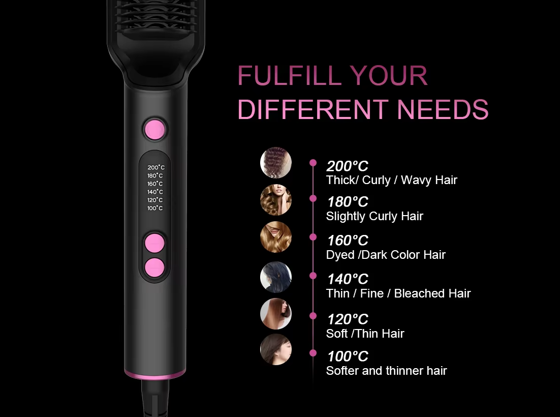 led display 2 in 1 fast portable electric hair straightener comb