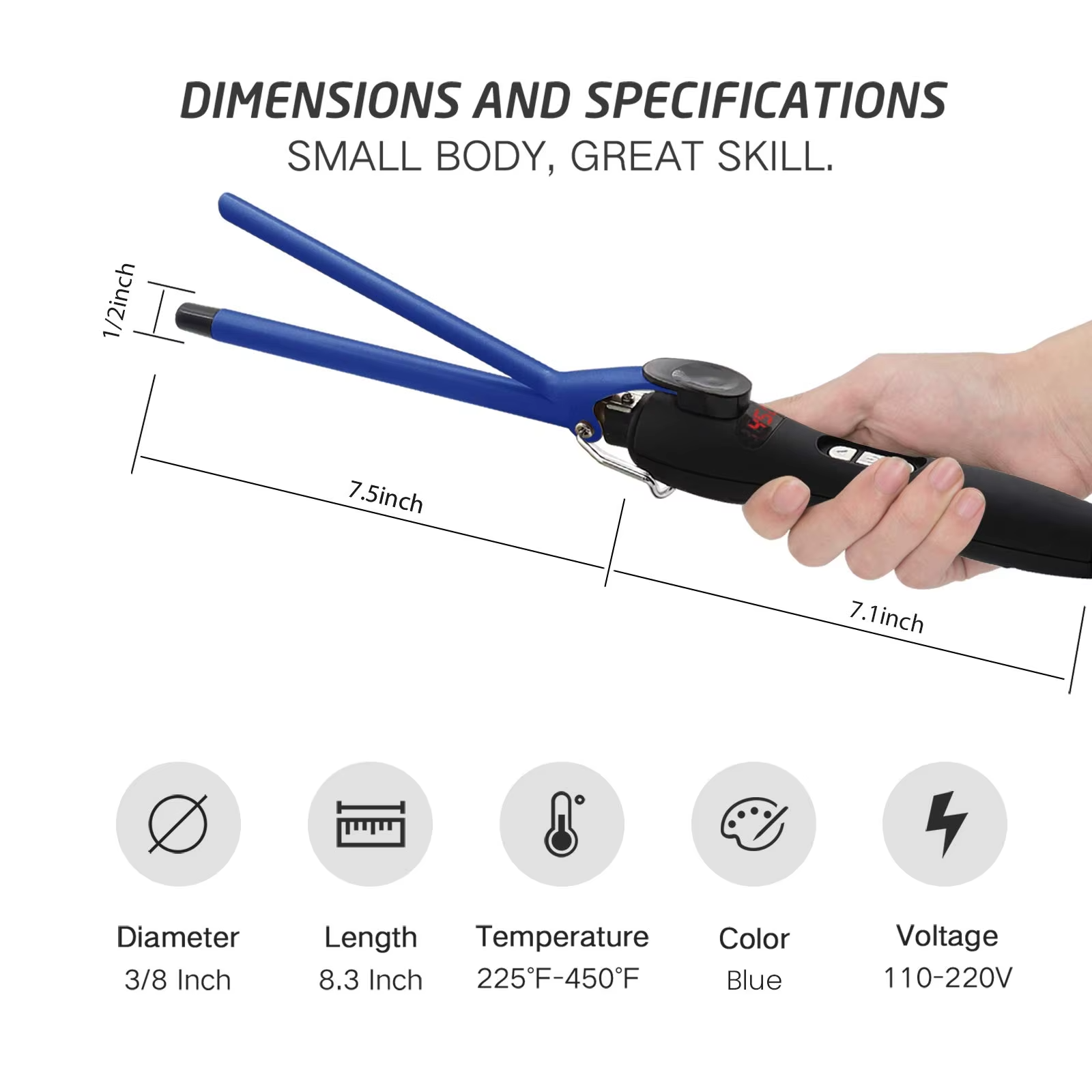 Small Curling Iron 1/2 Inch