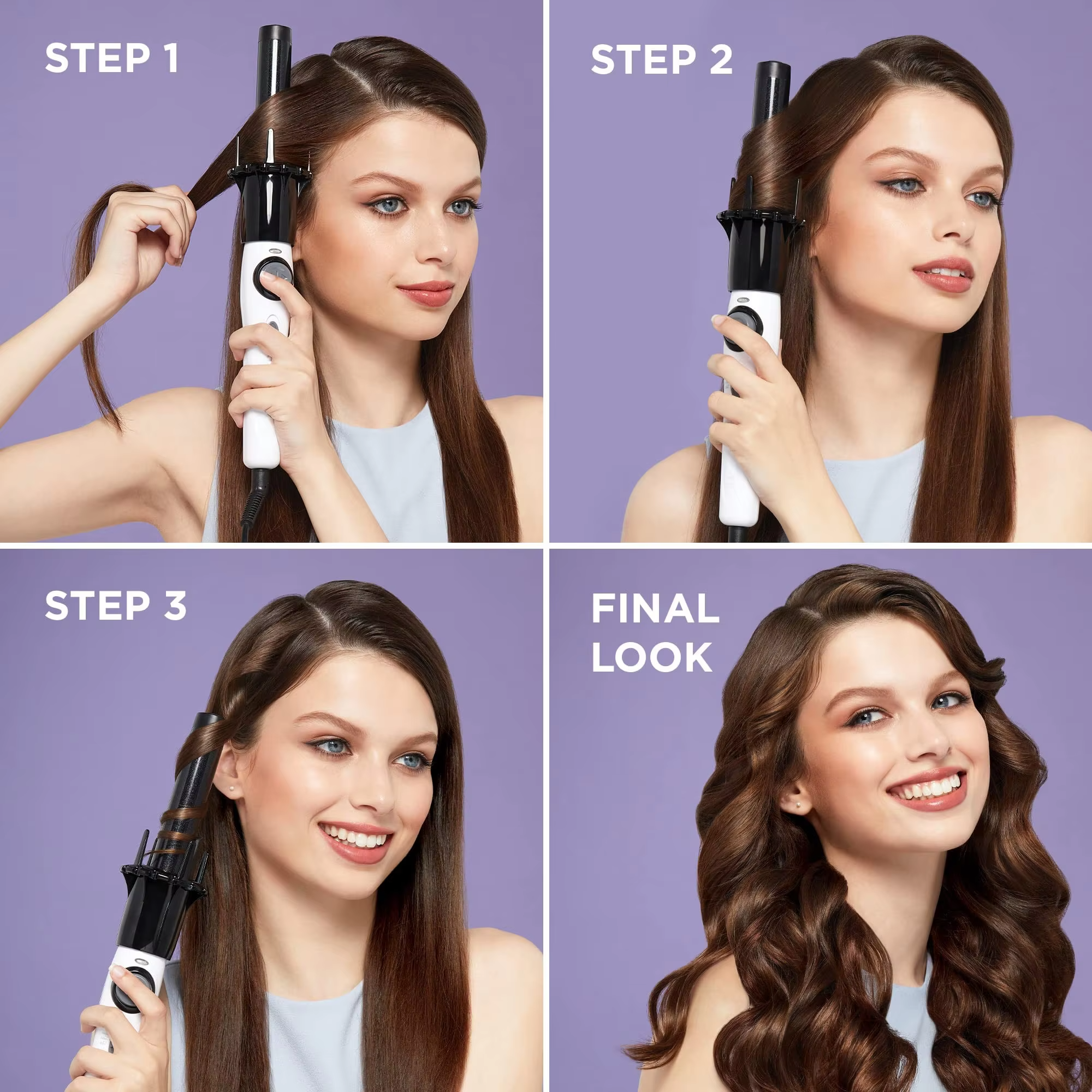 rotating ceramic hair curler