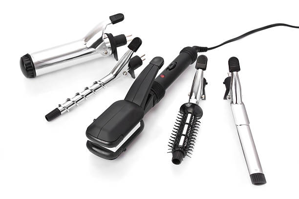 hair styling set with straightener and curling accessories