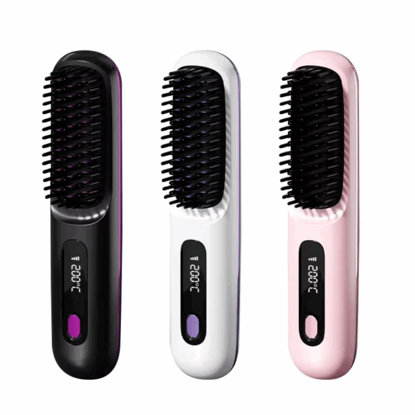 2-in-1 Electric Cordless Portable Mini Hair Straightener Brush,Mini Hair Straightener Brush