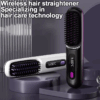 2-in-1 Electric Cordless Portable Mini Hair Straightener Brush,Mini Hair Straightener Brush