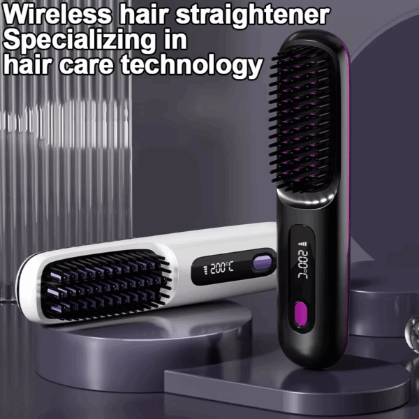 2-in-1 Electric Cordless Portable Mini Hair Straightener Brush,Mini Hair Straightener Brush